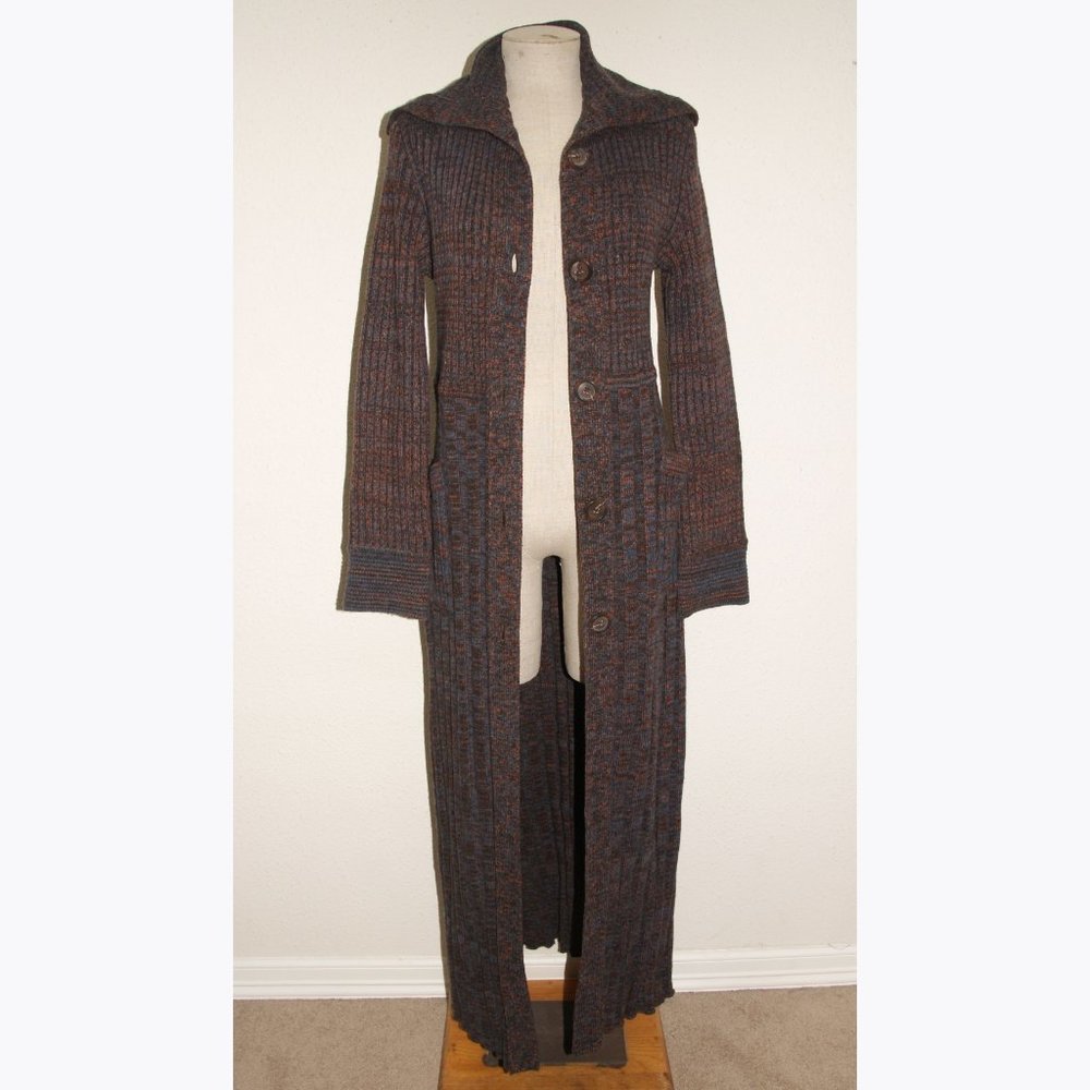 Vintage 70's ARTE Long Cardigan Sweater Duster S/M - Picture 8 of 8